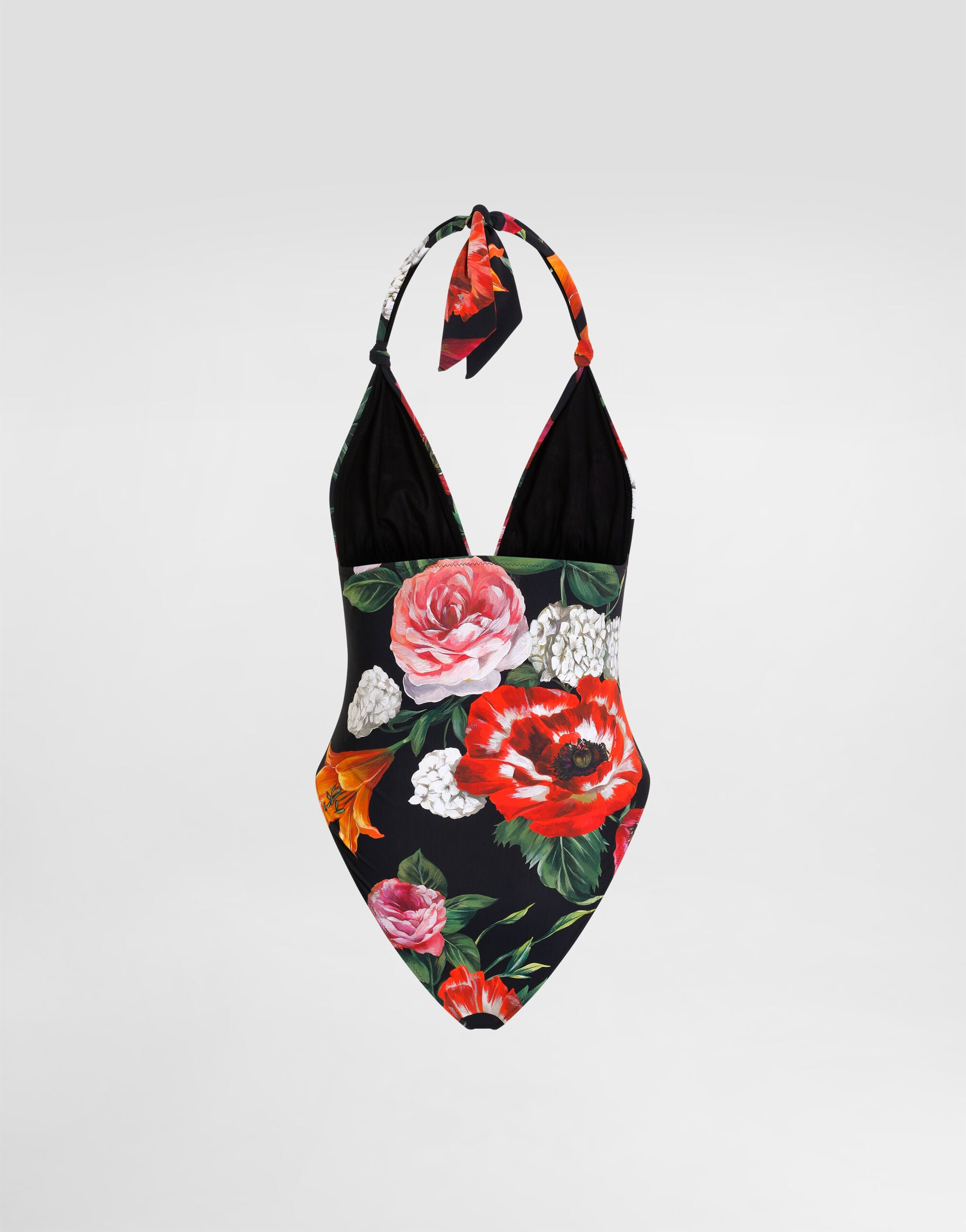 Flower-print one-piece swimsuit