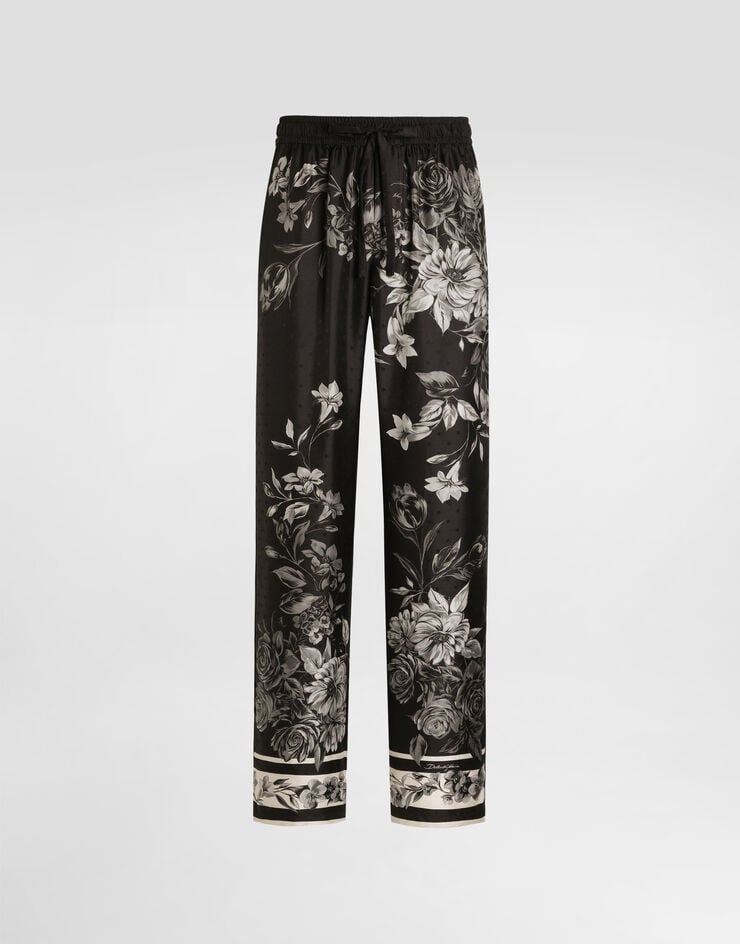 Dolce & Gabbana Flower bouquet-print vanity jacquard twill trousers Multicolor GVRMATHI12H