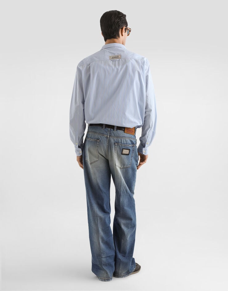 Dolce & Gabbana Striped cotton martini shirt Multicolor G5OC3TFR51Q