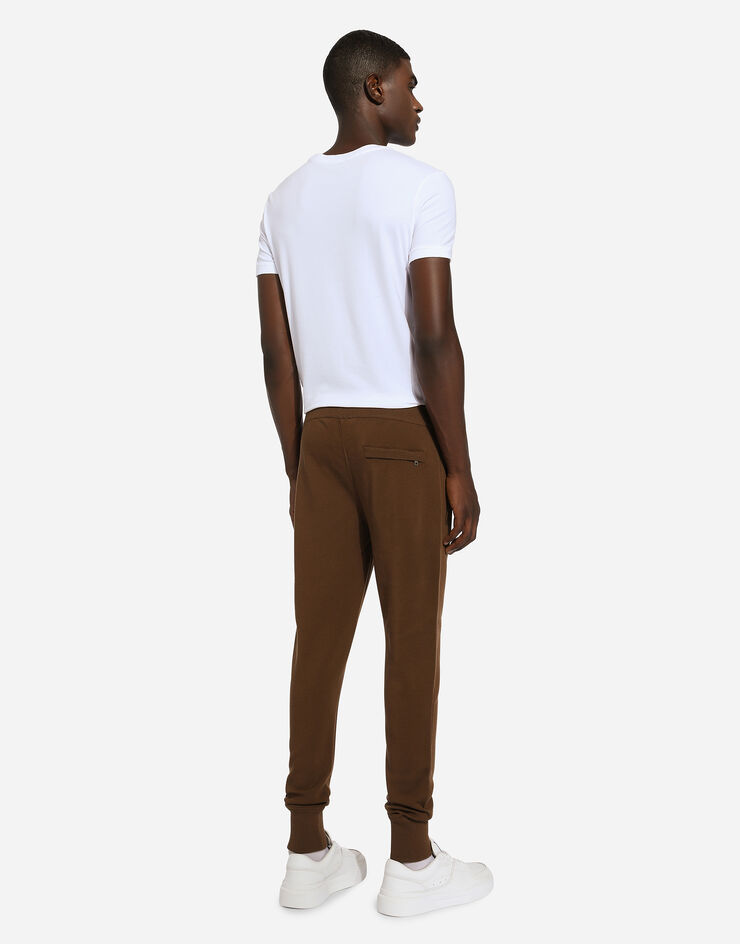 Dolce & Gabbana Wool and cashmere knit jogging pants Brown GXQ56TJFMQ2