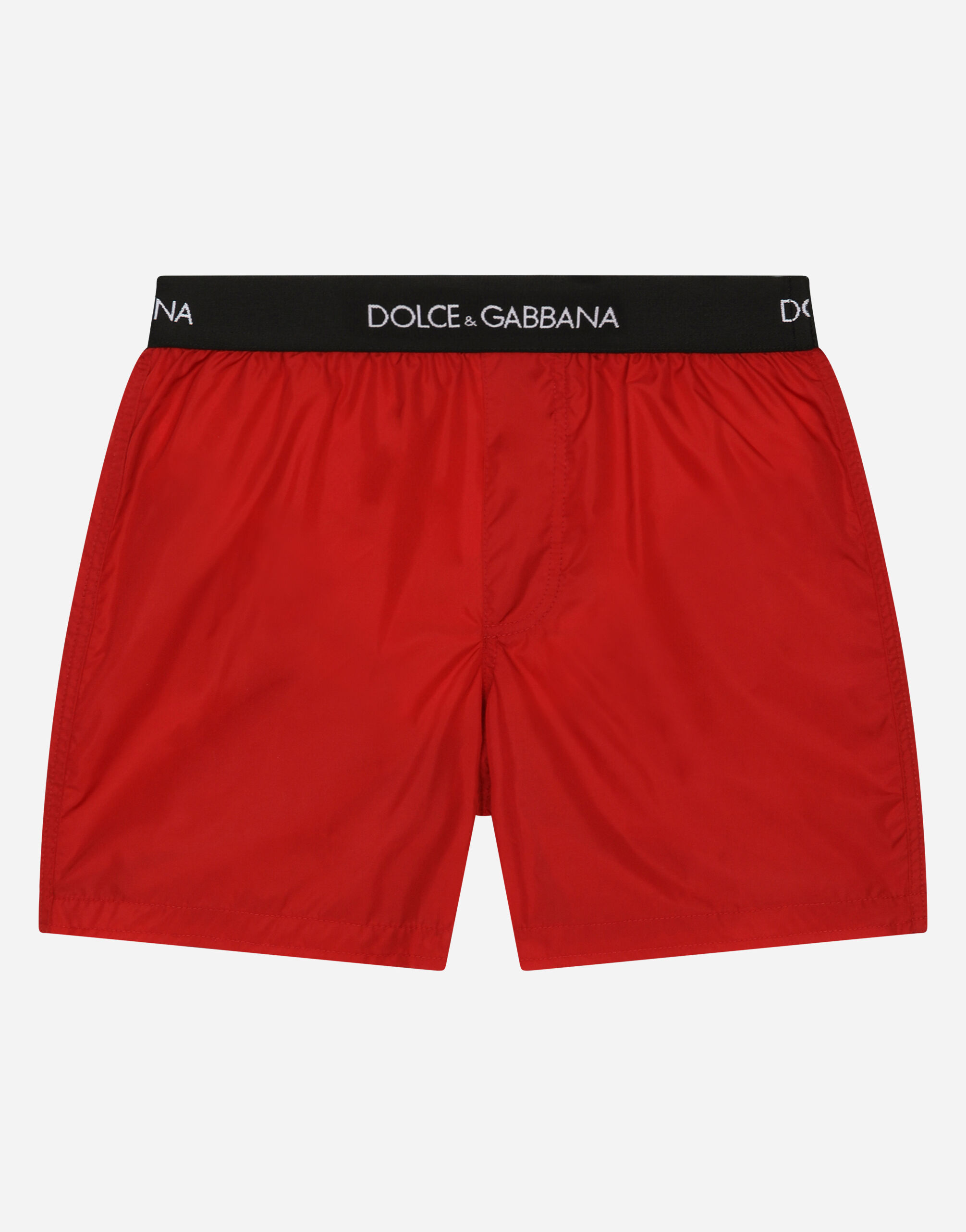 Dolce & Gabbana Boxer da mare in nylon con elastico logo Stampa L4J818G7K8F