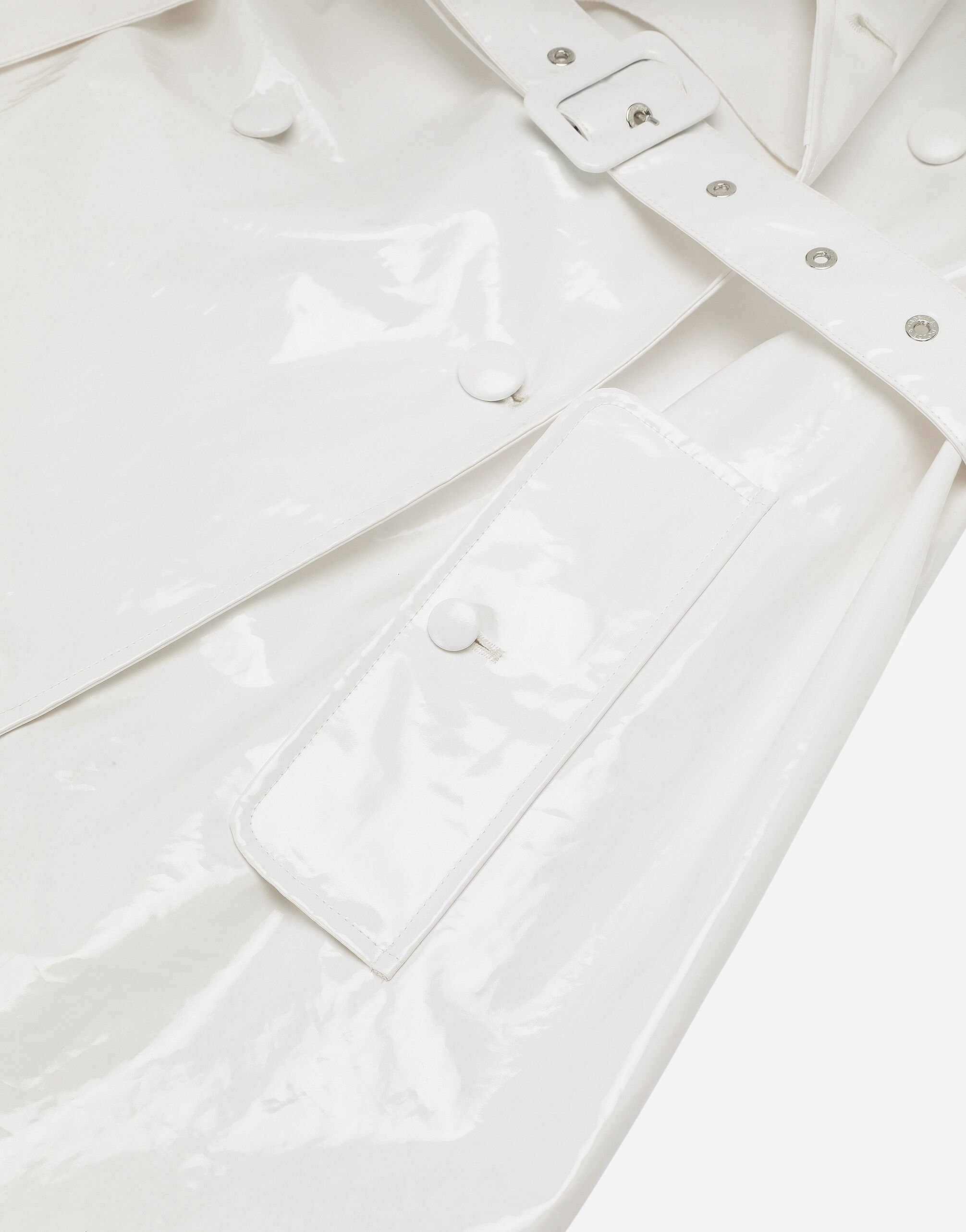 Coated cotton trench coat in White for Women | Dolce&Gabbana® US