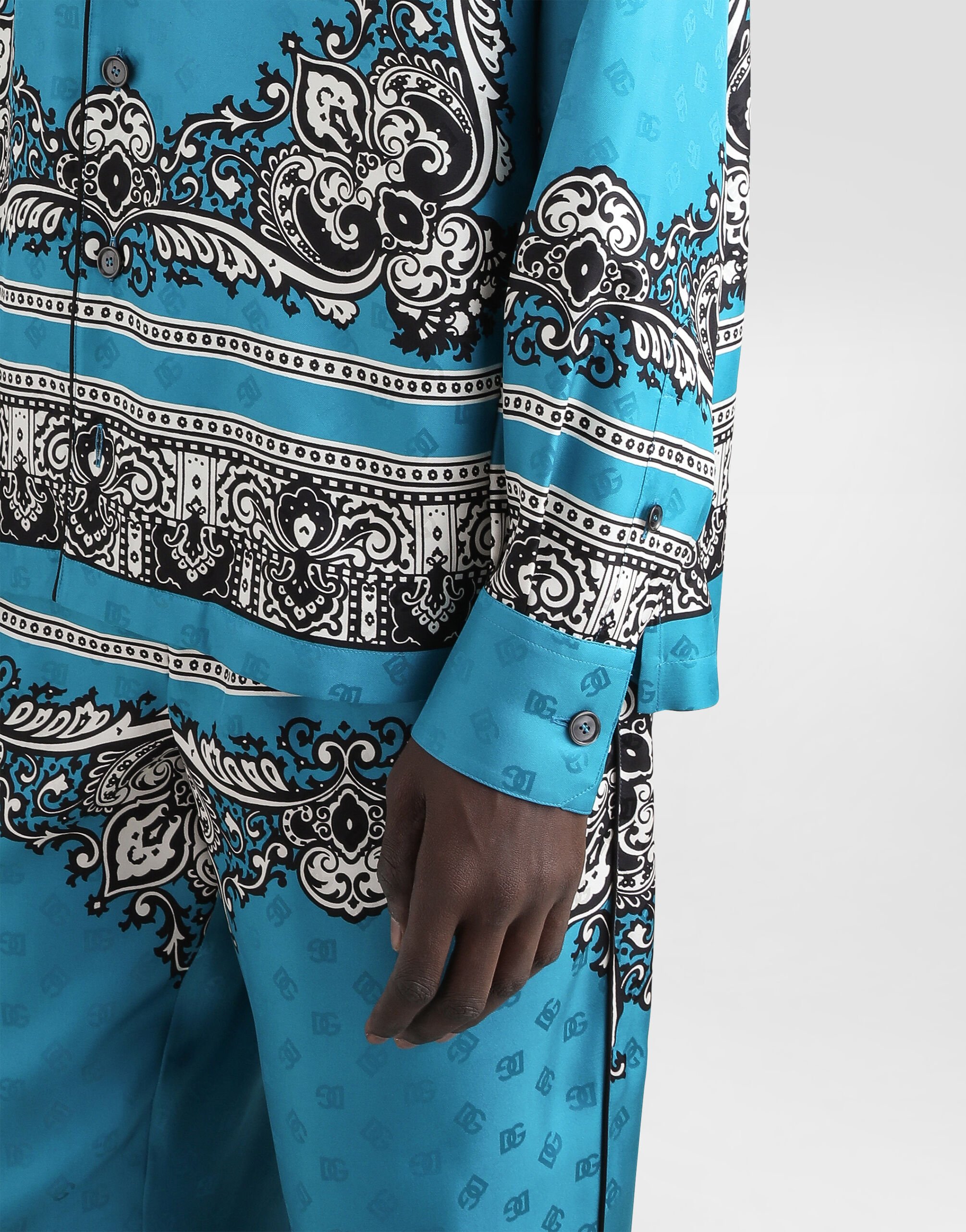 Silk shirt with bandanna print in Print for Men