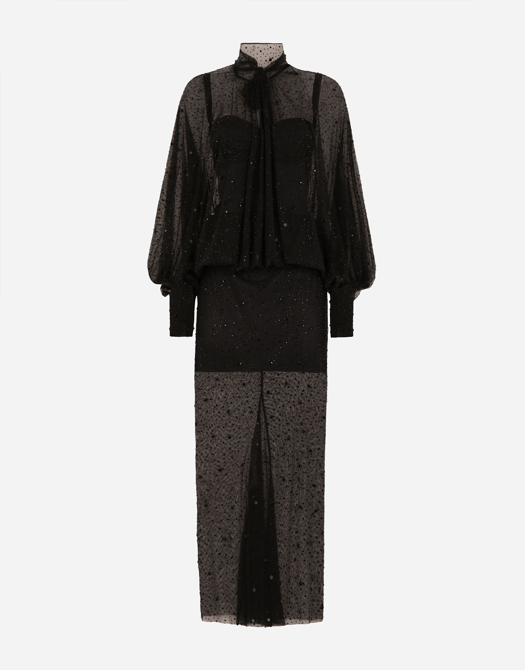 Dolce and gabbana top black tulle dress