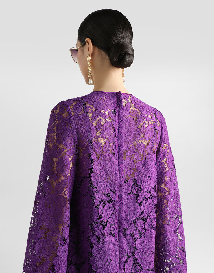 Dolce & Gabbana Cordonetto lace short dress Purple F6DJOTHLM7L