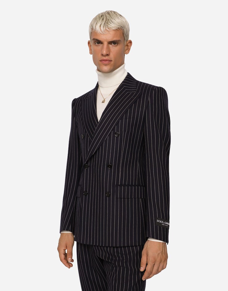 Dolce & Gabbana Double-breasted pinstripe wool Sicilia-fit jacket Multicolor G2PQ5TFR2XI