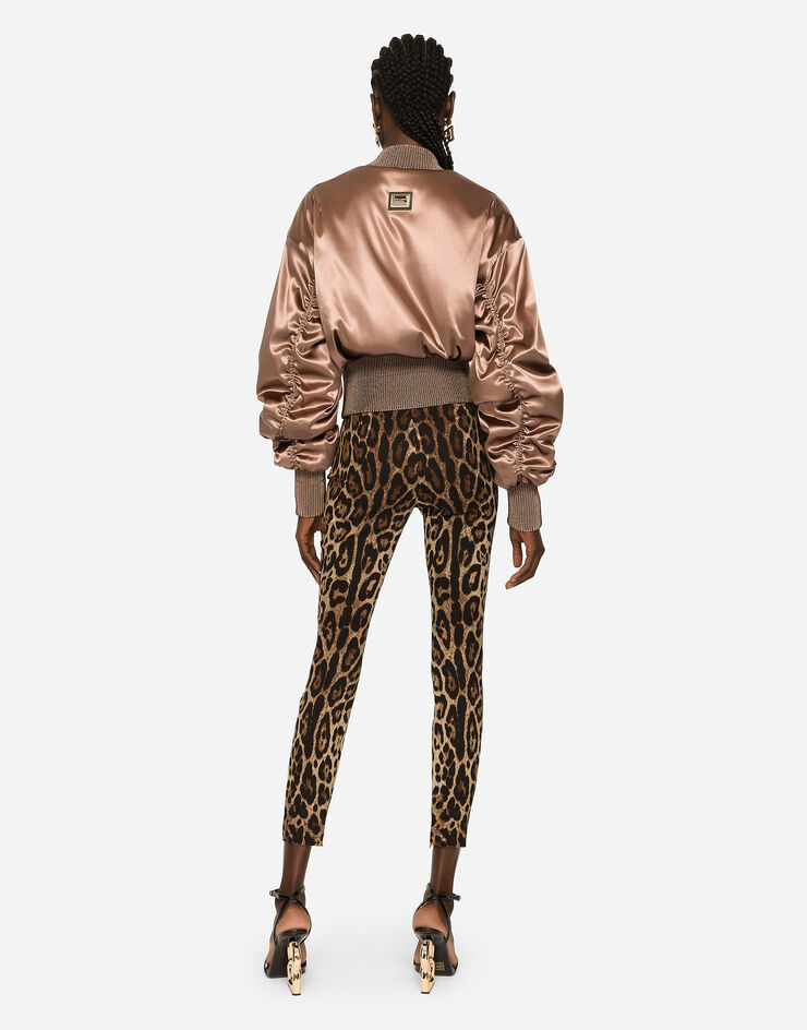 Dolce & Gabbana Куртка из атласа коричневый F9M68TFURAD