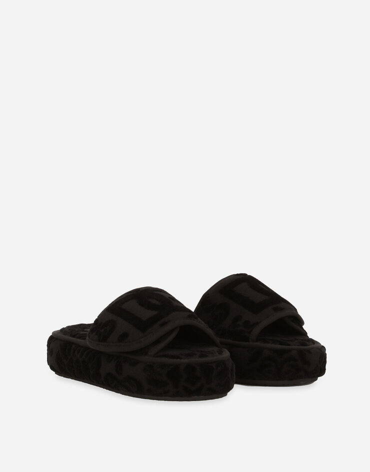 Dolce & Gabbana Terry Cotton Plateau Slippers Multicolor TCF011TCAGM