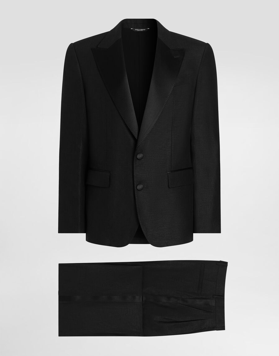 Single-breasted suit in linen canvas