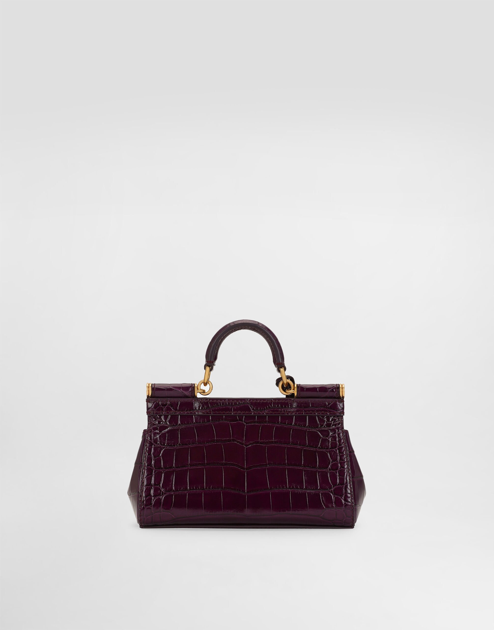Elongated Sicily handbag in alligator leather in Purple for