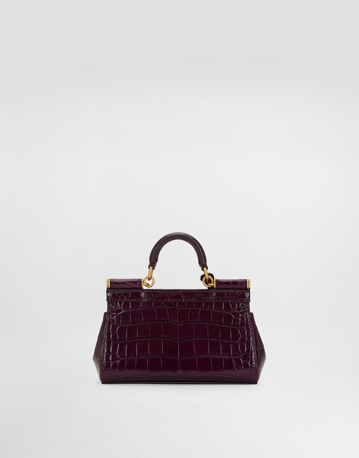 Dolce & Gabbana 앨리게이터 가죽 롱 시실리 핸드백 퍼플 BB7116B2EM0