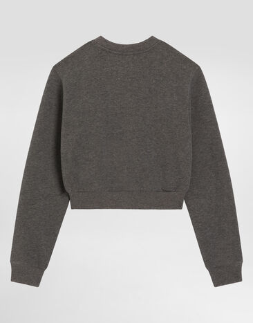 Dolce & Gabbana Sweatshirt mit Knopfleiste und Dolce&Gabbana-Print Grey L5JWCQG7PSB