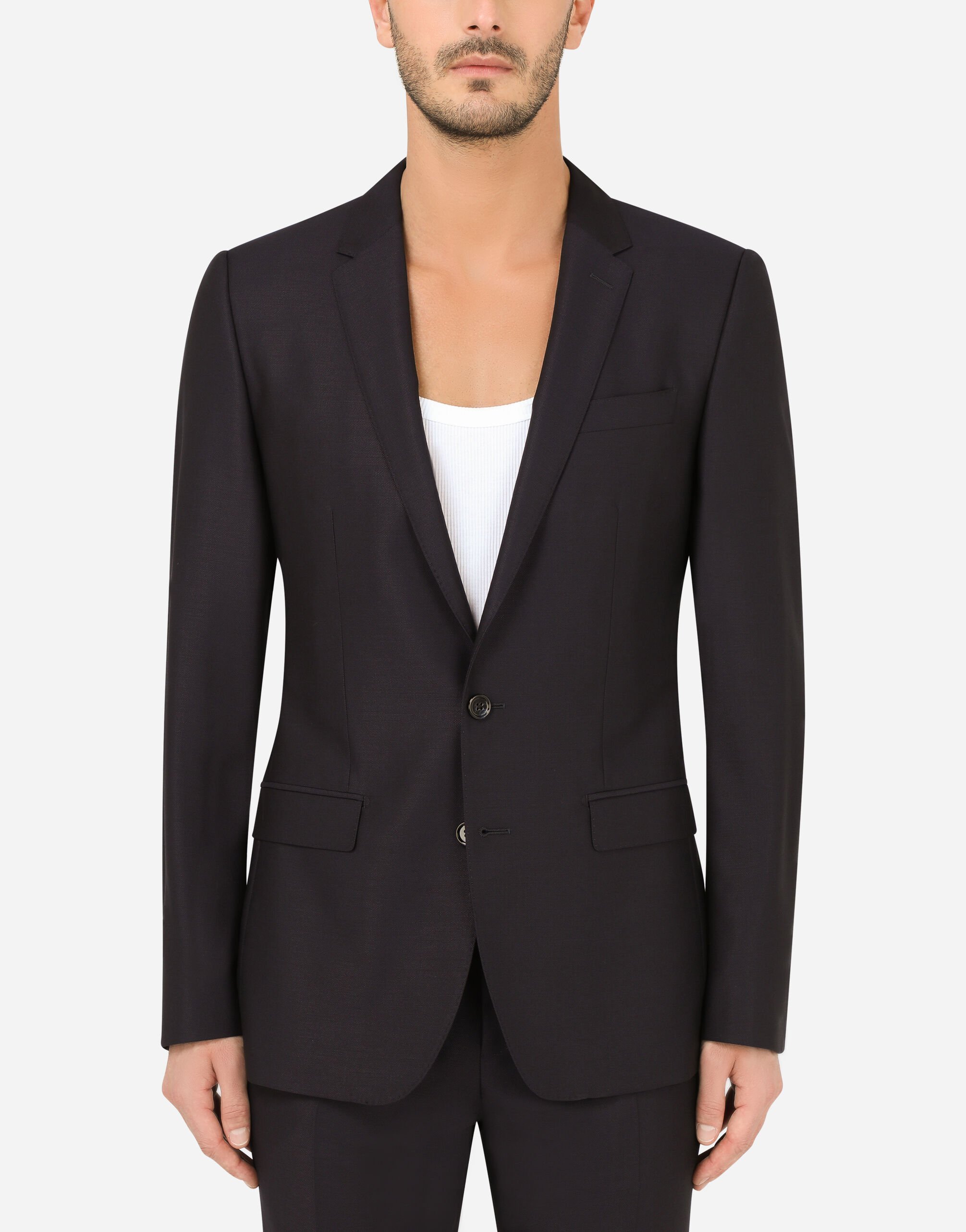 Virgin wool Martini fit suit in BLUE for Men Dolce Gabbana