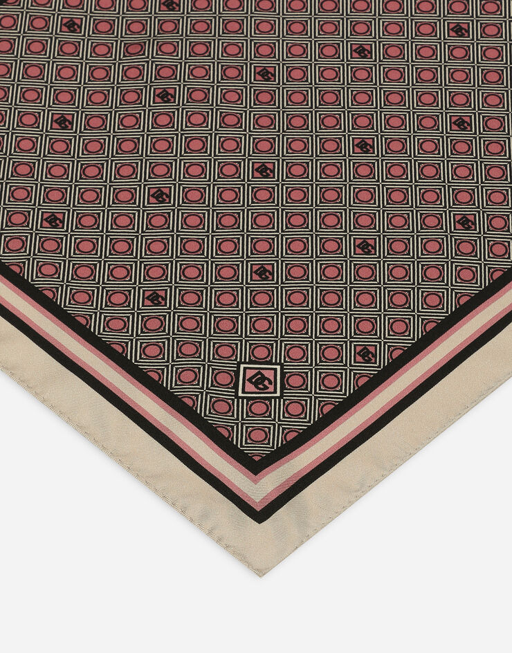 Dolce & Gabbana Silk pocket square with micro-design print Print GR412EG0WT2