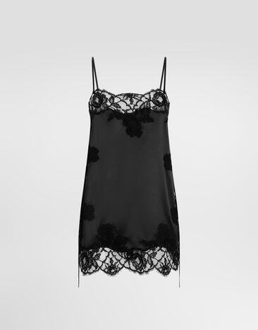 Dolce & Gabbana Satin slip dress Black O7A32TON0IS
