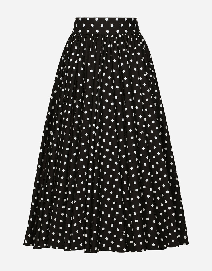 Dolce & Gabbana ドットプリント コットン ロンゲット サーキュラースカート プリ F4CWBTHS5R7