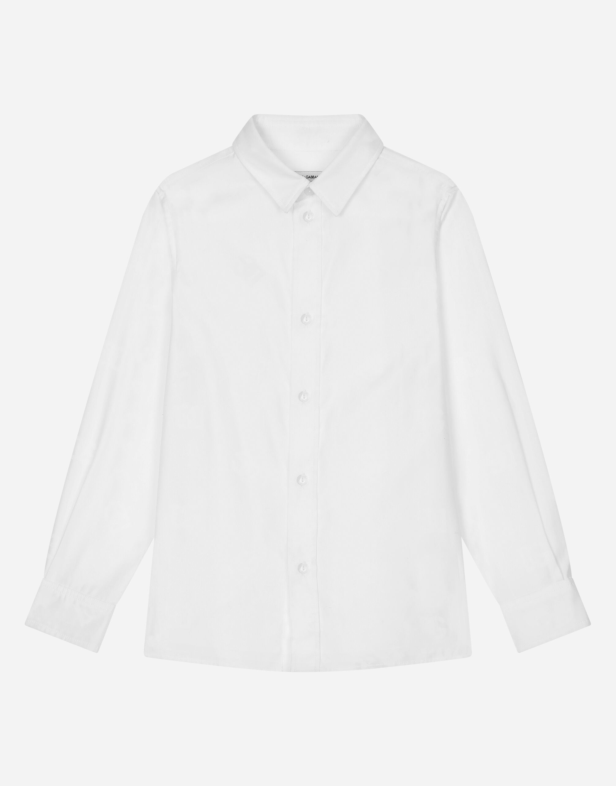 Logo jacquard poplin shirt in White for Boys | Dolce&Gabbana® US