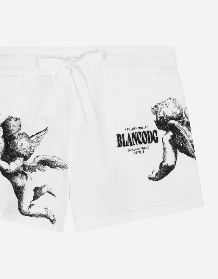 Dolce & Gabbana Jersey shorts with Angel print and embroidery BLANCO DOLCE&GABBANA White I3AGZWII7AK