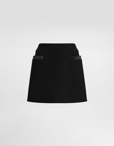 Dolce & Gabbana Double crêpe basque skirt Black F4C4PTFU2L8