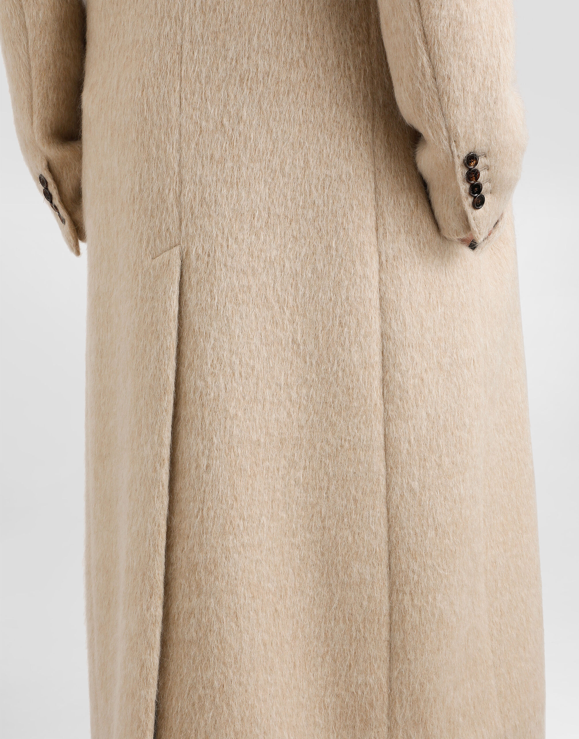Long-haired mohair blend double-breasted coat in Multicolor for