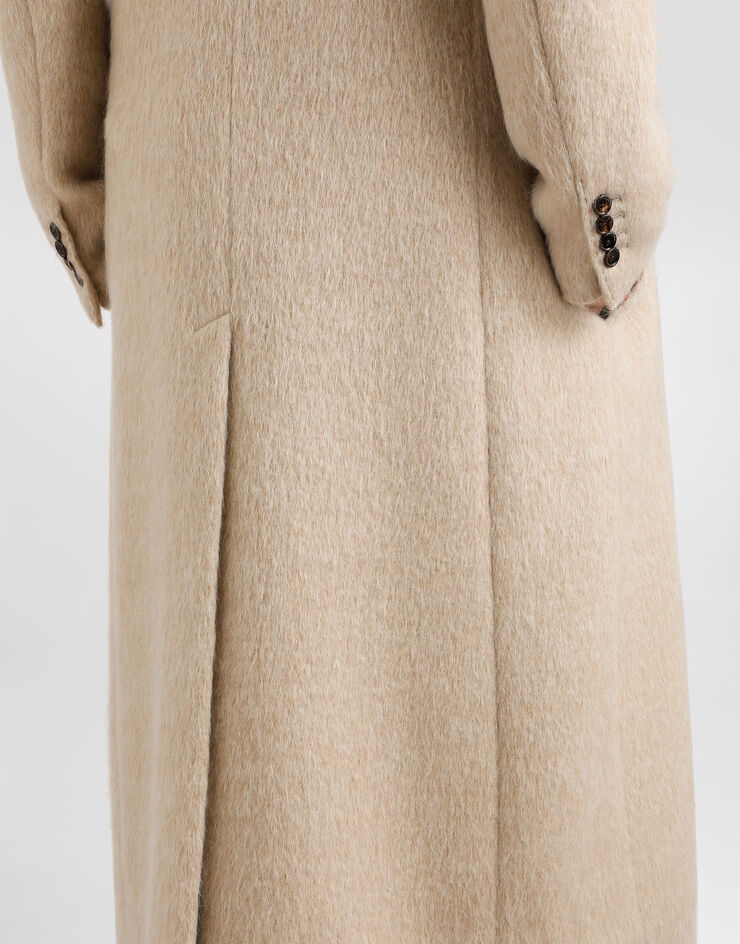 Dolce & Gabbana Long-haired mohair blend double-breasted coat Multicolor G050KTFUZEC