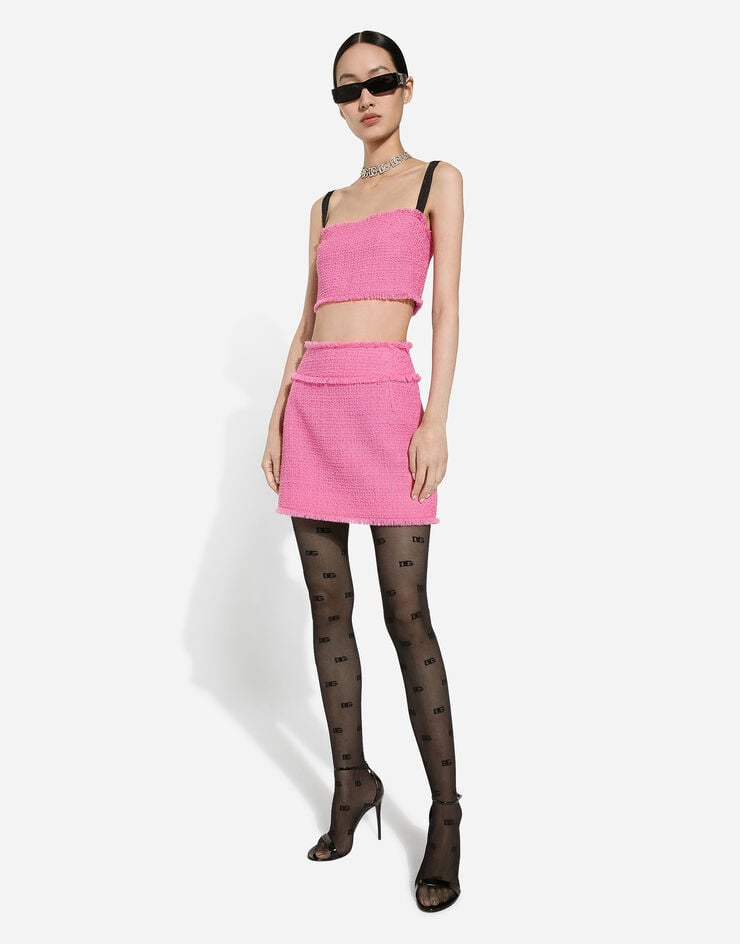 Dolce & Gabbana Raschel tweed miniskirt Pink F4CR5TFMMHN