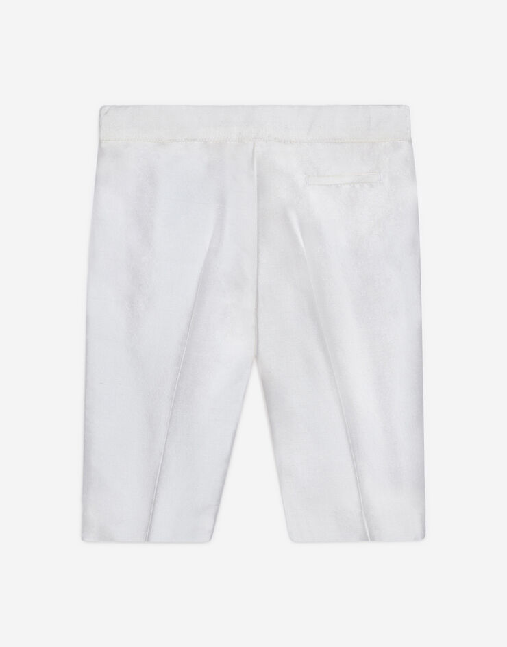Dolce & Gabbana Pantalones formales de shantung de seda Blanco L0EGC6FU1IR