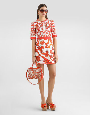 Dolce & Gabbana Majolica-print short dress Dolce & Gabbana Majolica-print short dress Multicolor F6TSUTGDDRC