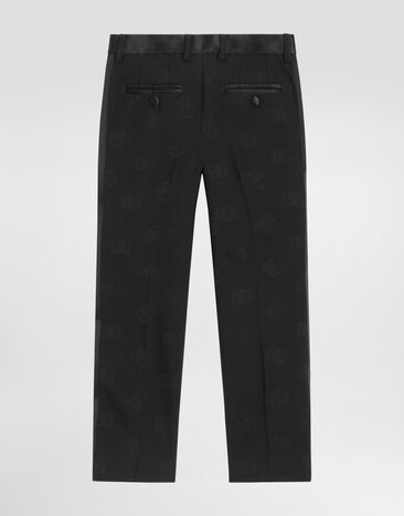 Dolce & Gabbana Classic wool jacquard trousers with DG logo Black L44P04FJBAK