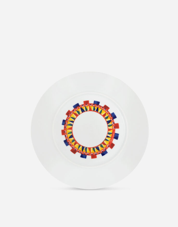 Dolce & Gabbana Set 2 Porcelain Dinner Plates Multicolor TC0S04TCA31