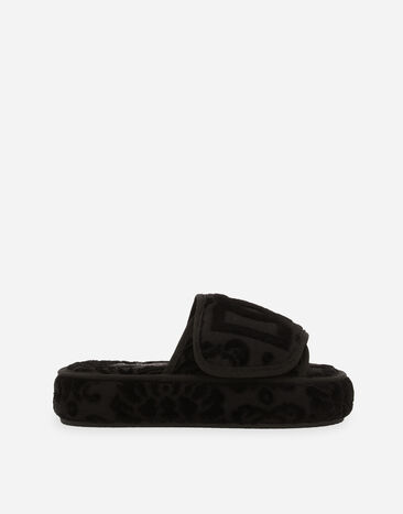 Dolce & Gabbana Terry Cotton Plateau Slippers Multicolor TCF011TCAGM