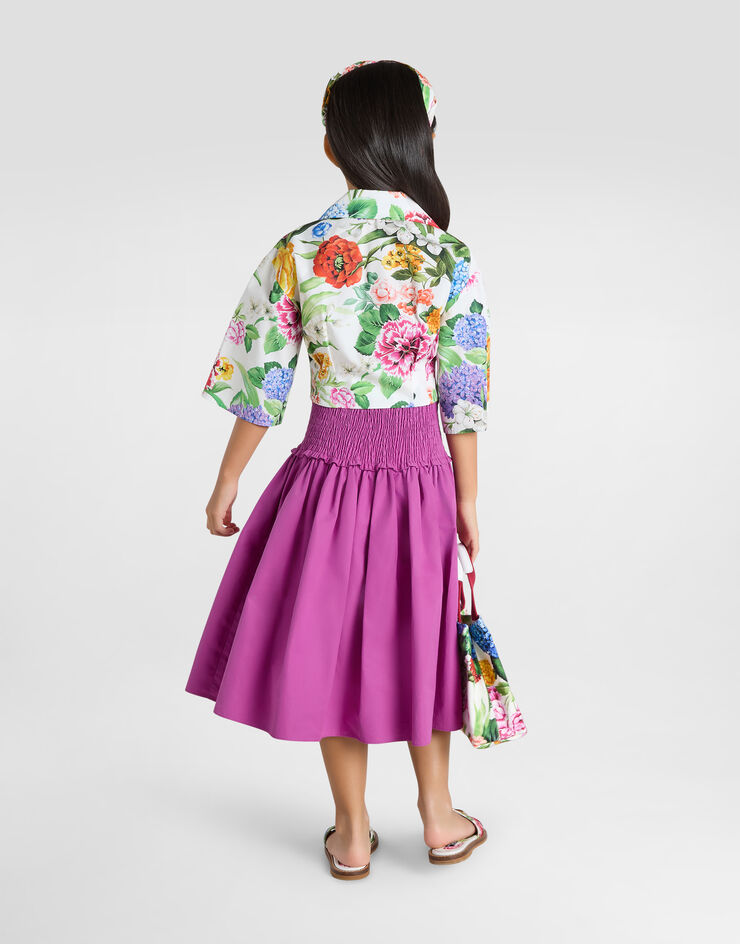 Dolce & Gabbana Bluse aus Popeline mit Blumenprint Drucken L55S69HS5S5