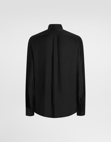 Dolce & Gabbana Camisa Martini en twill de seda Negro G5MM4TFU1XB