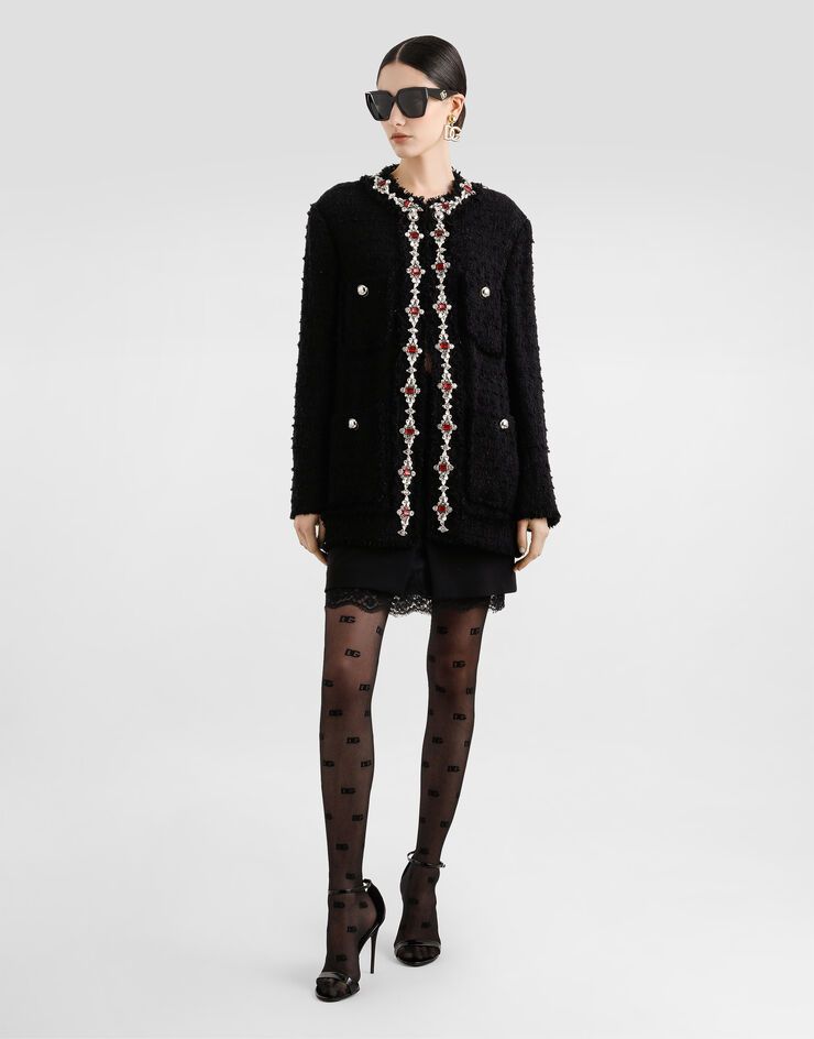 Dolce & Gabbana Double crêpe wool skirt Black F4BS7TFU2L8