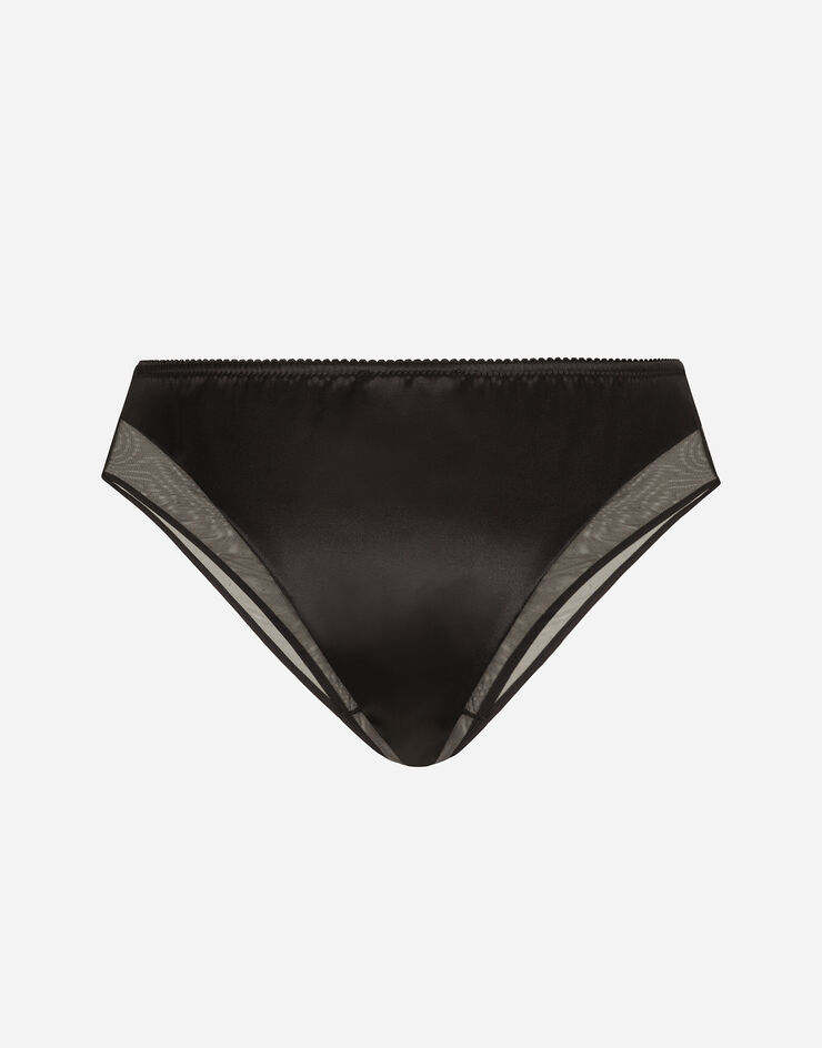 Dolce & Gabbana Satin and tulle panties Black O2F40TONL25