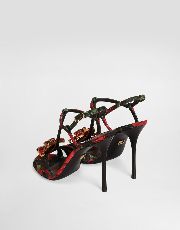 Dolce & Gabbana 로즈 프린트 브로케이드 샌들 Multicolor CR1959A0745