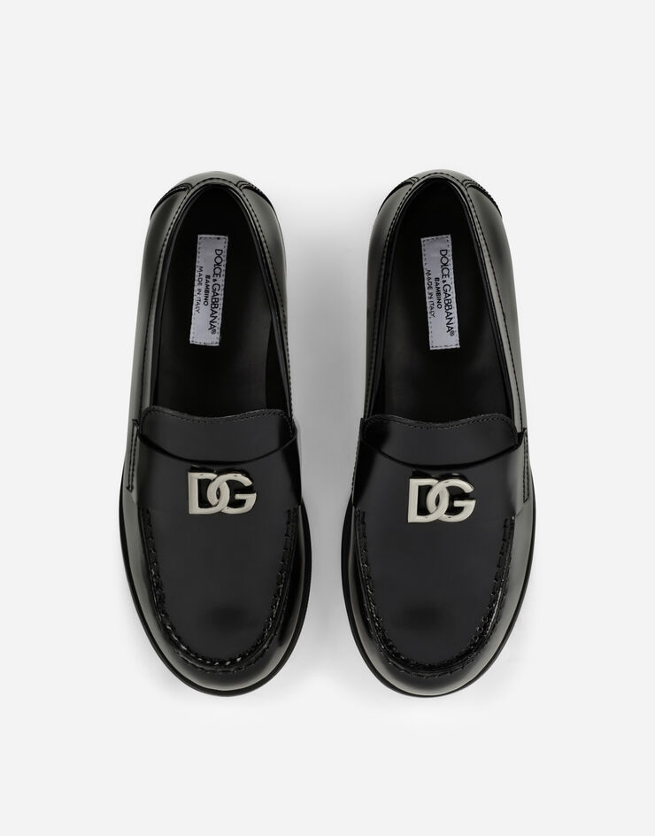 Dolce & Gabbana Calfskin loafers with DG logo Nero DA5060AY221