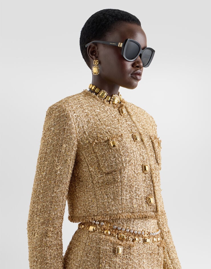 Dolce & Gabbana Lamé tweed jacket Gold F27KBZHUMXR