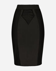 Dolce & Gabbana Midi skirt in powernet and satin Print F6ZT0THS5M3