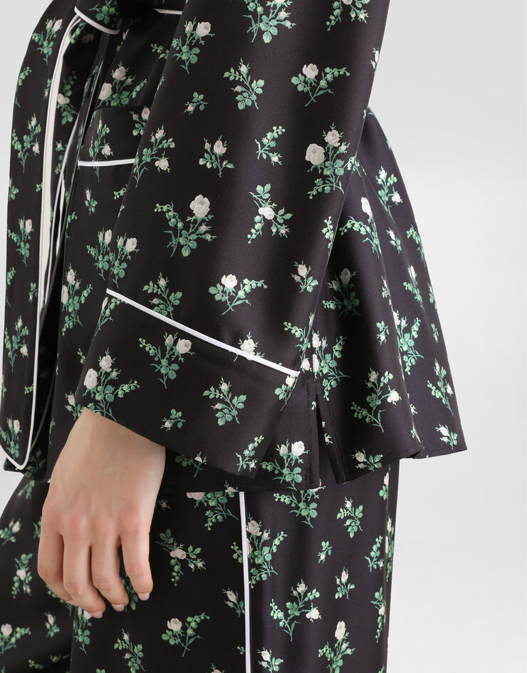 Dolce & Gabbana Roses and lilies of the valley-print twill shirt Multicolor F5I89TIS13G