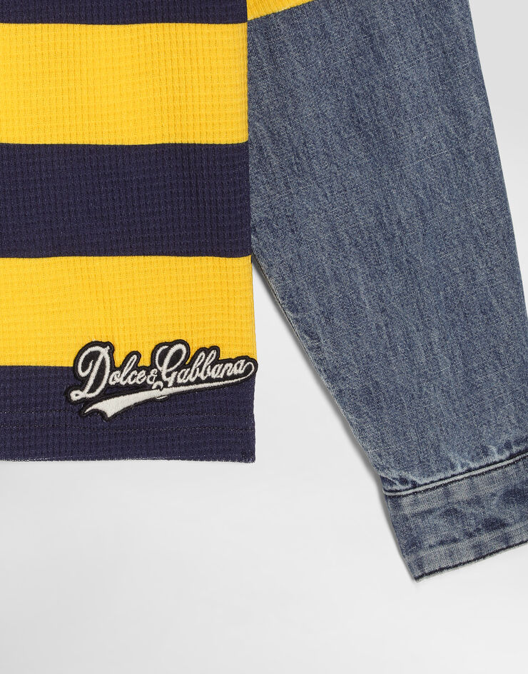 Dolce & Gabbana Striped cotton polo shirt with patch Dolce & Gabbana Striped cotton polo shirt with patch L4JTKOG7QK7