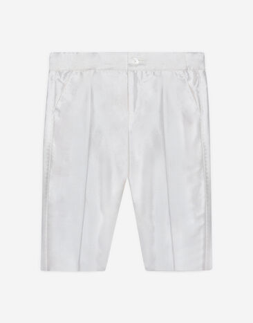 Dolce & Gabbana Pantalone formale in shantung di seta Bianco L0EGG2FU1L6