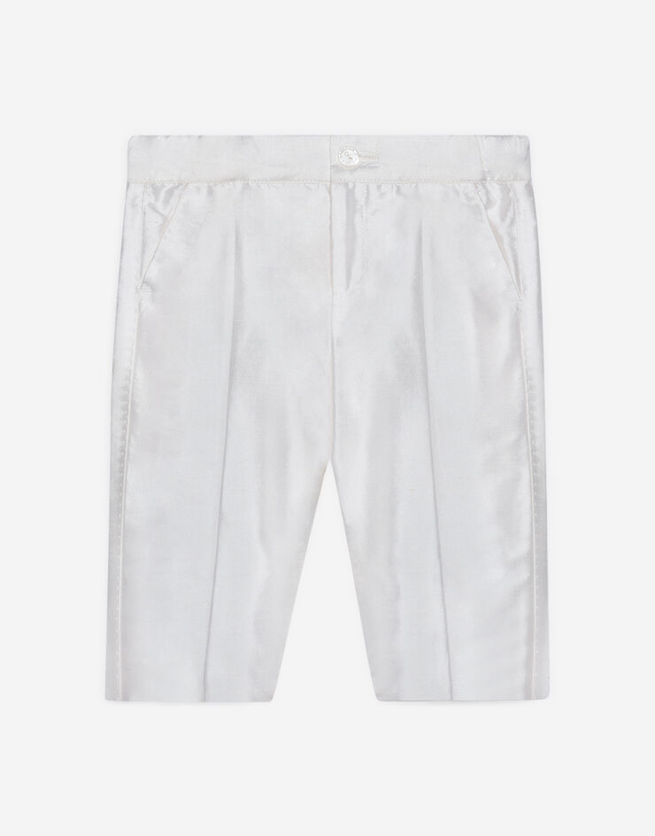 Dolce & Gabbana Pantalone formale in shantung di seta Bianco L0EGC6FU1IR