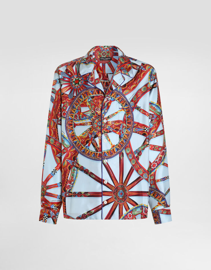 Dolce & Gabbana Carretto-print silk twill shirt Multicolor G5IF1TIS131