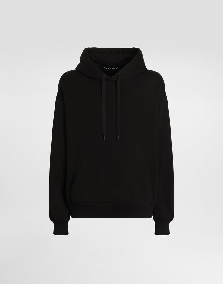 Dolce & Gabbana Cotton hoodie with logo Black G9ZU0ZG7O2S