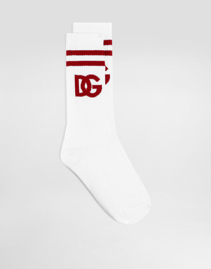 Dolce & Gabbana Socks in dg logo jacquard Multicolor GXS80TJGMED