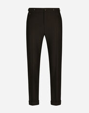 Dolce & Gabbana Stretch wool pants with Re-Edition label Multicolor G2TN4TFR20N