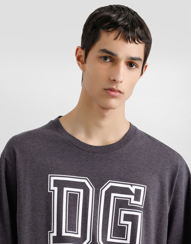 Dolce & Gabbana Cotton t-shirt with print Grey G8PN9TG7PLQ
