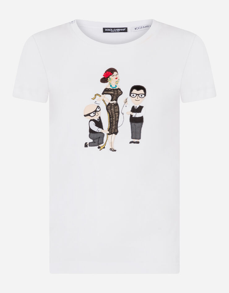 Dolce & Gabbana Jersey t-shirt with DG Family print WEIß F8L99ZG7WAT