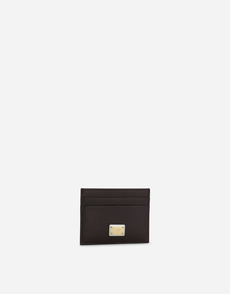 Dolce & Gabbana Porte-cartes en cuir de veau avec plaquette à logo Violet BI0330A1001